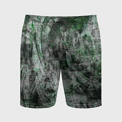 Мужские спортивные шорты Абстракция - grey emerald rock