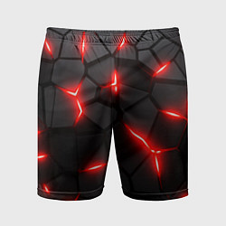 Шорты спортивные мужские Красная неоновая броня, цвет: 3D-принт