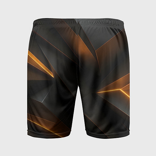 Мужские спортивные шорты Черная текстура с углами / 3D-принт – фото 2