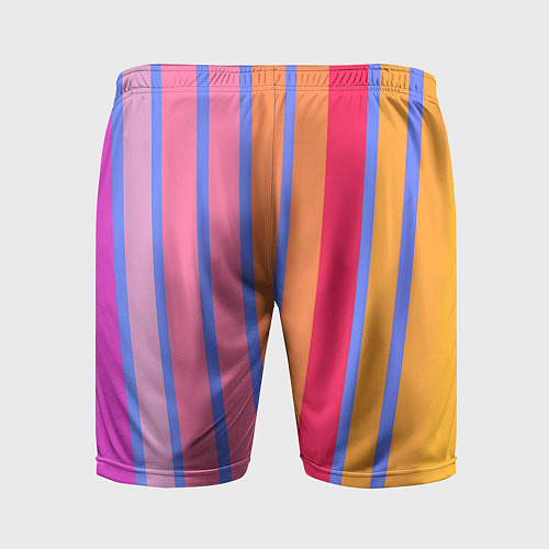 Мужские спортивные шорты Теплые цветные полосы / 3D-принт – фото 2