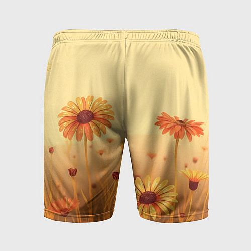 Мужские спортивные шорты Цветы на закате / 3D-принт – фото 2