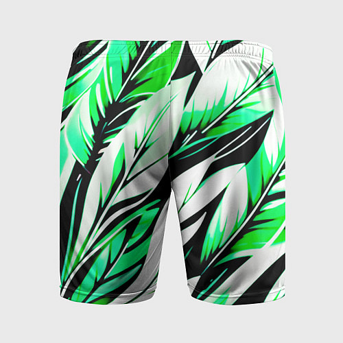Мужские спортивные шорты Крупные листья абстракция / 3D-принт – фото 2