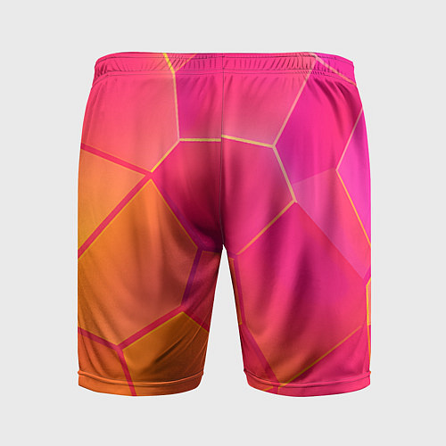 Мужские спортивные шорты Розово-оранжевые плиты / 3D-принт – фото 2