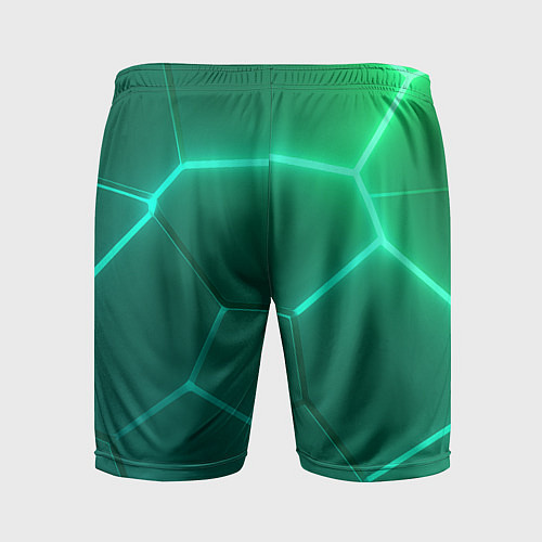 Мужские спортивные шорты Зеленые неоновые плитки / 3D-принт – фото 2