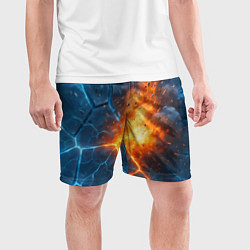 Шорты спортивные мужские Взрыв из объемных плит, цвет: 3D-принт — фото 2