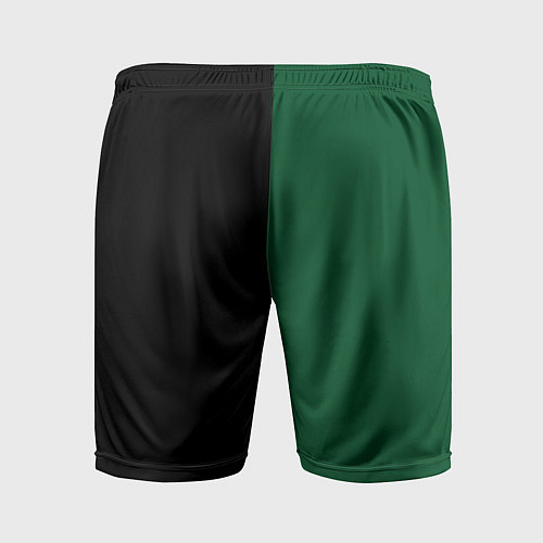 Мужские спортивные шорты ФК Краснодар - логотип на зеленом фоне с черным / 3D-принт – фото 2