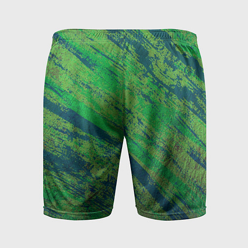 Мужские спортивные шорты Абстракция - green paint strokes / 3D-принт – фото 2