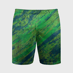 Мужские спортивные шорты Абстракция - green paint strokes