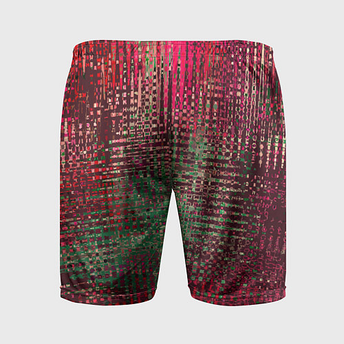 Мужские спортивные шорты Текстурный тёмный красно-зелёный / 3D-принт – фото 2