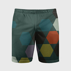 Мужские спортивные шорты Кластер зеленая ночь