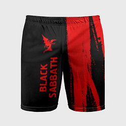 Мужские спортивные шорты Black Sabbath - red gradient по-вертикали