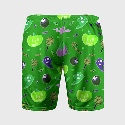 Мужские спортивные шорты Halloween green / 3D-принт – фото 2