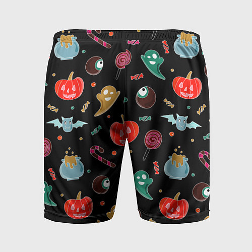 Мужские спортивные шорты Halloween red pumpkin / 3D-принт – фото 2