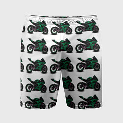 Шорты спортивные мужские Motorbike dark green, цвет: 3D-принт