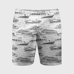 Шорты спортивные мужские Корабли на Неве, цвет: 3D-принт