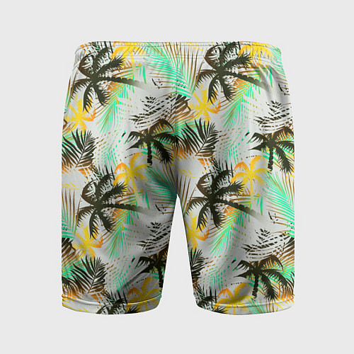 Мужские спортивные шорты Palm black yellow white / 3D-принт – фото 2