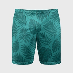 Шорты спортивные мужские Тропические листья - паттерн, цвет: 3D-принт