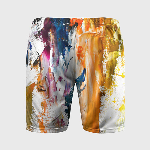 Мужские спортивные шорты Разноцветные мазки кисти на палитре художника / 3D-принт – фото 2