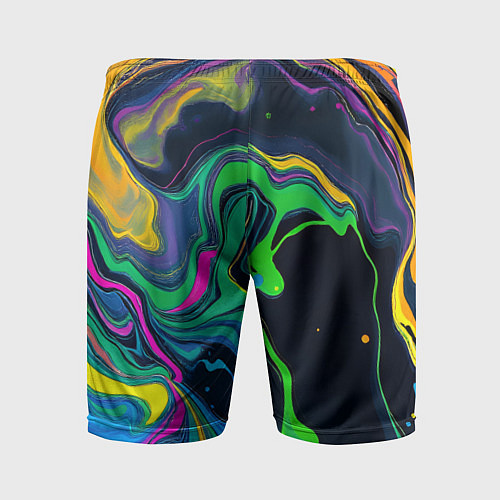 Мужские спортивные шорты Разводы и переливы разноцветной краски / 3D-принт – фото 2