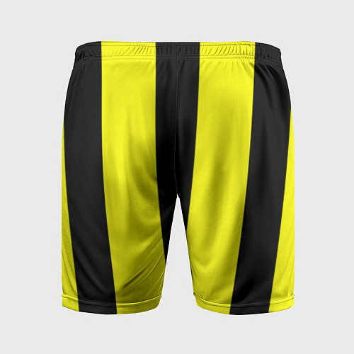 Мужские спортивные шорты Color yellow black line / 3D-принт – фото 2