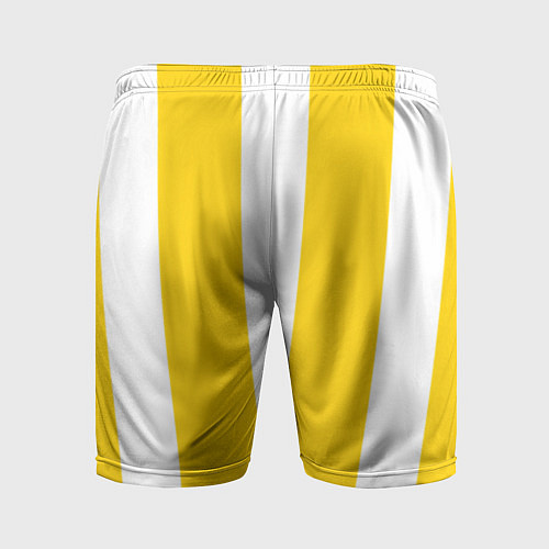 Мужские спортивные шорты Color yellow white line / 3D-принт – фото 2