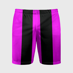 Шорты спортивные мужские Color black pink lines, цвет: 3D-принт