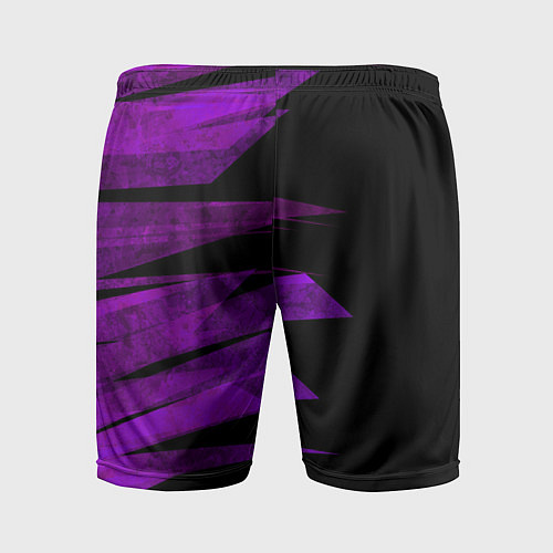 Мужские спортивные шорты Color purple black stripes / 3D-принт – фото 2