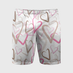 Шорты спортивные мужские Розовые сердца, цвет: 3D-принт