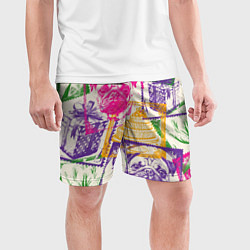 Шорты спортивные мужские Мопс и праздник, цвет: 3D-принт — фото 2