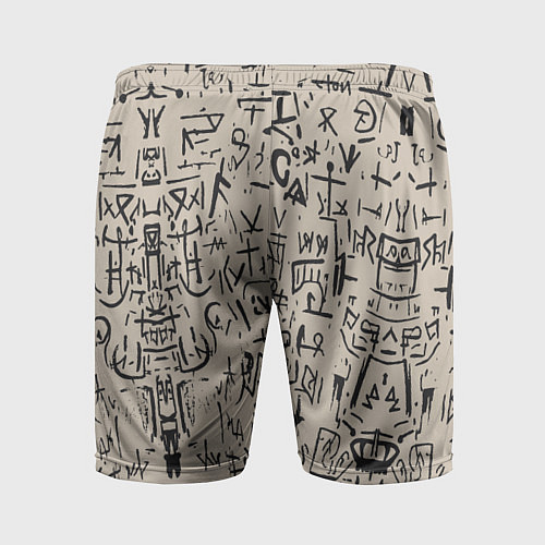 Мужские спортивные шорты Иероглифы маори / 3D-принт – фото 2