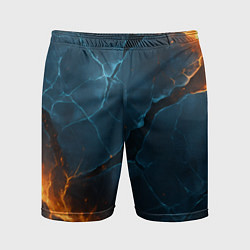 Мужские спортивные шорты Разлом плит с огнем