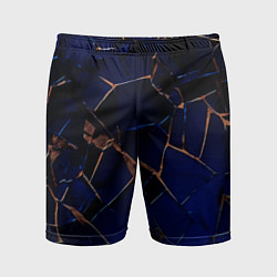 Мужские спортивные шорты Тёмный синий абстракция битые плиты
