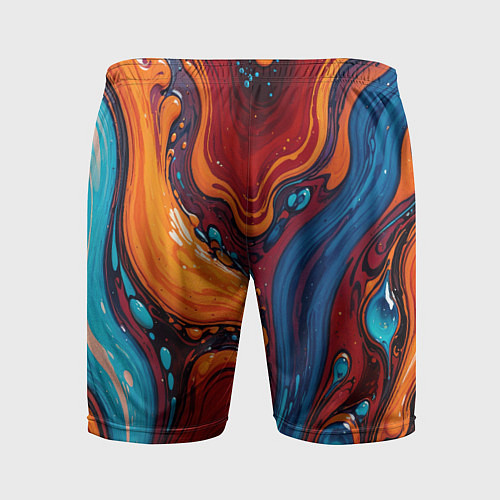 Мужские спортивные шорты Пламя и синева / 3D-принт – фото 2