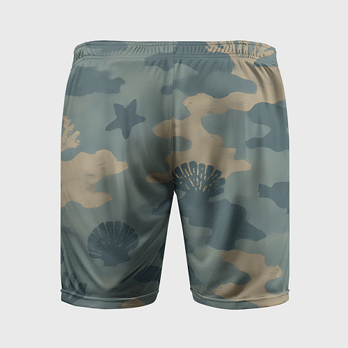 Мужские спортивные шорты Подводный текстурный камуфляж / 3D-принт – фото 2