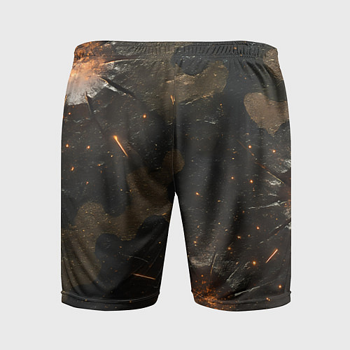 Мужские спортивные шорты Камуфляж со следами от пуль / 3D-принт – фото 2