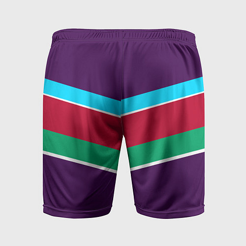 Мужские спортивные шорты Фиолетовый с полосами / 3D-принт – фото 2