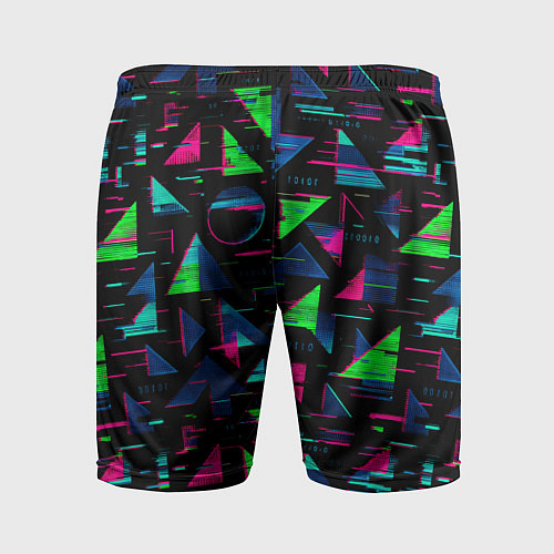 Мужские спортивные шорты Геометрия глитч / 3D-принт – фото 2