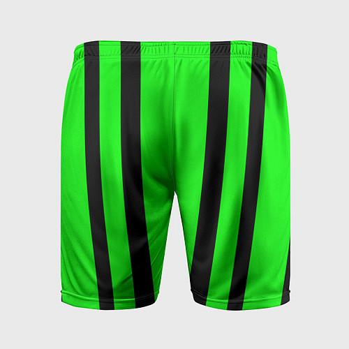 Мужские спортивные шорты Color black and green stripes / 3D-принт – фото 2