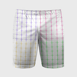 Шорты спортивные мужские Color white multicolored stripes, цвет: 3D-принт