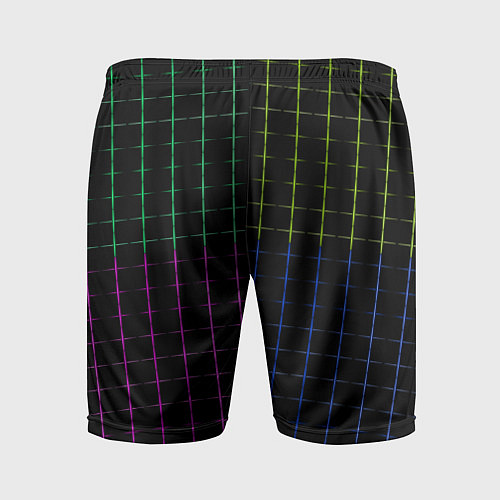 Мужские спортивные шорты Color black multicolored stripes / 3D-принт – фото 2