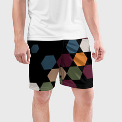 Шорты спортивные мужские Honeycombs autumn colors, цвет: 3D-принт — фото 2