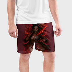 Шорты спортивные мужские Незуко Камадо реализм, цвет: 3D-принт — фото 2