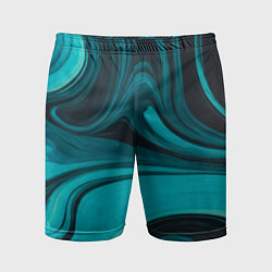 Шорты спортивные мужские Мраморный малахитовый узор из изумрудных разводов, цвет: 3D-принт