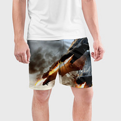 Шорты спортивные мужские Огненный Змей Горыныч, цвет: 3D-принт — фото 2