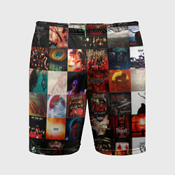Шорты спортивные мужские Slipknot - обложки альбомов и песен, цвет: 3D-принт