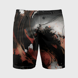 Мужские спортивные шорты Тёмные краски абстракция красно-чёрный