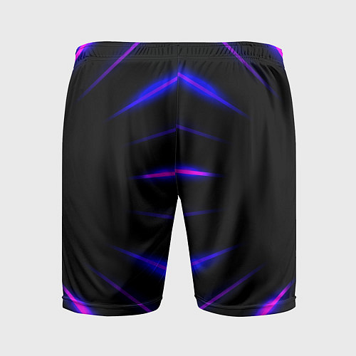 Мужские спортивные шорты Color black neon stripes / 3D-принт – фото 2