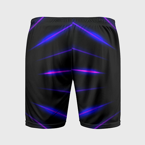 Мужские спортивные шорты Color black neon stripes / 3D-принт – фото 2