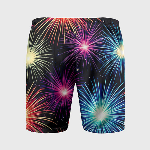 Мужские спортивные шорты Стилизованный праздничный салют / 3D-принт – фото 2