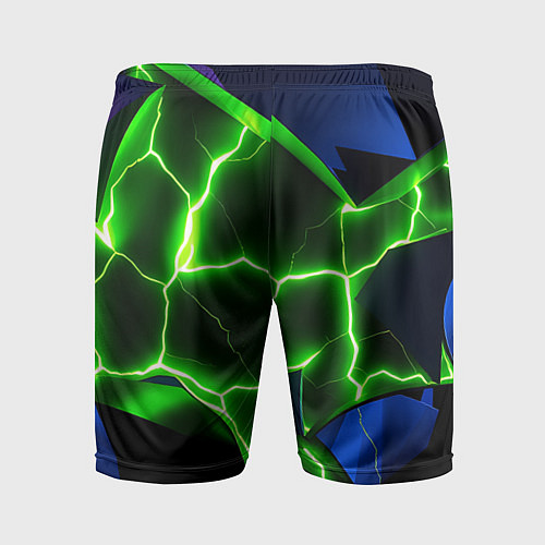 Мужские спортивные шорты Neon green glow / 3D-принт – фото 2